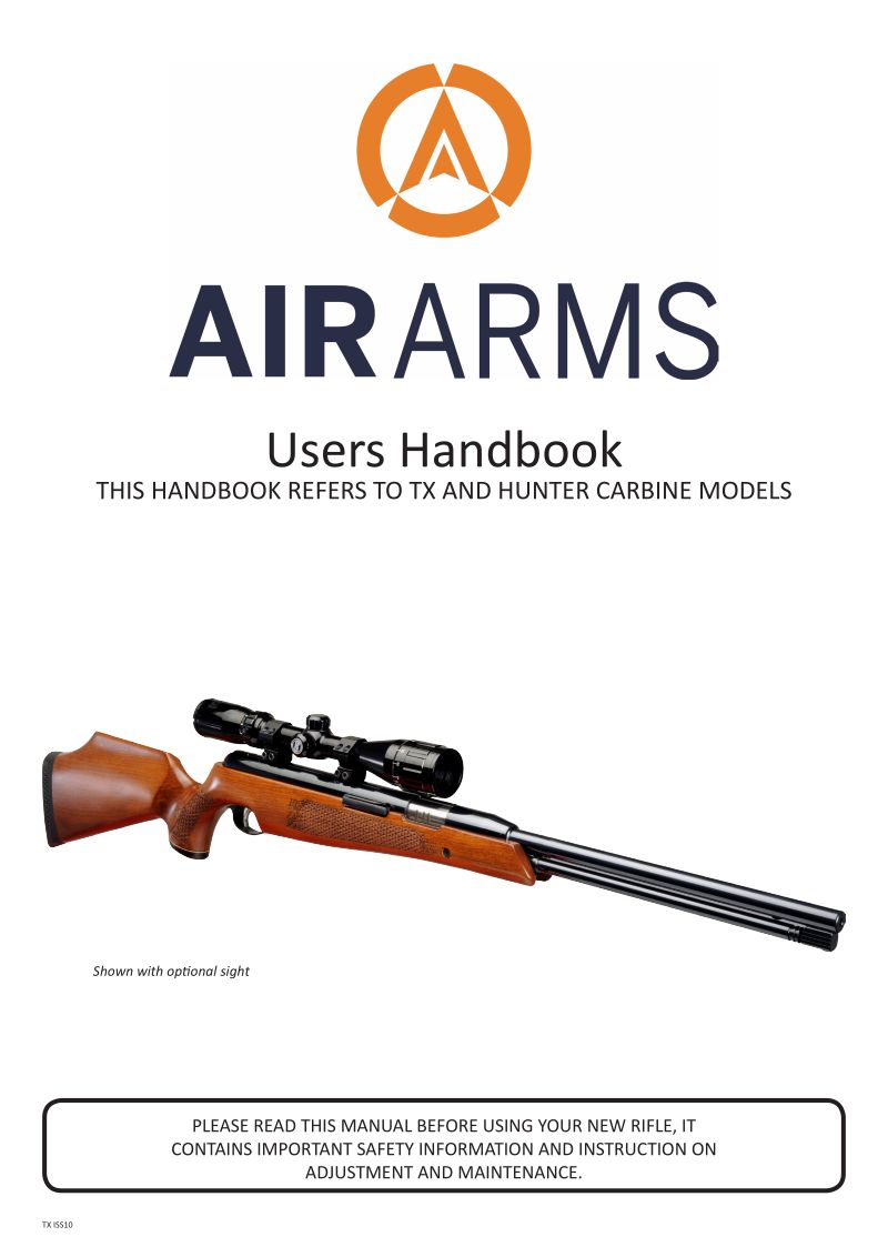 Air Arms TX200 22 Cal — manual cover