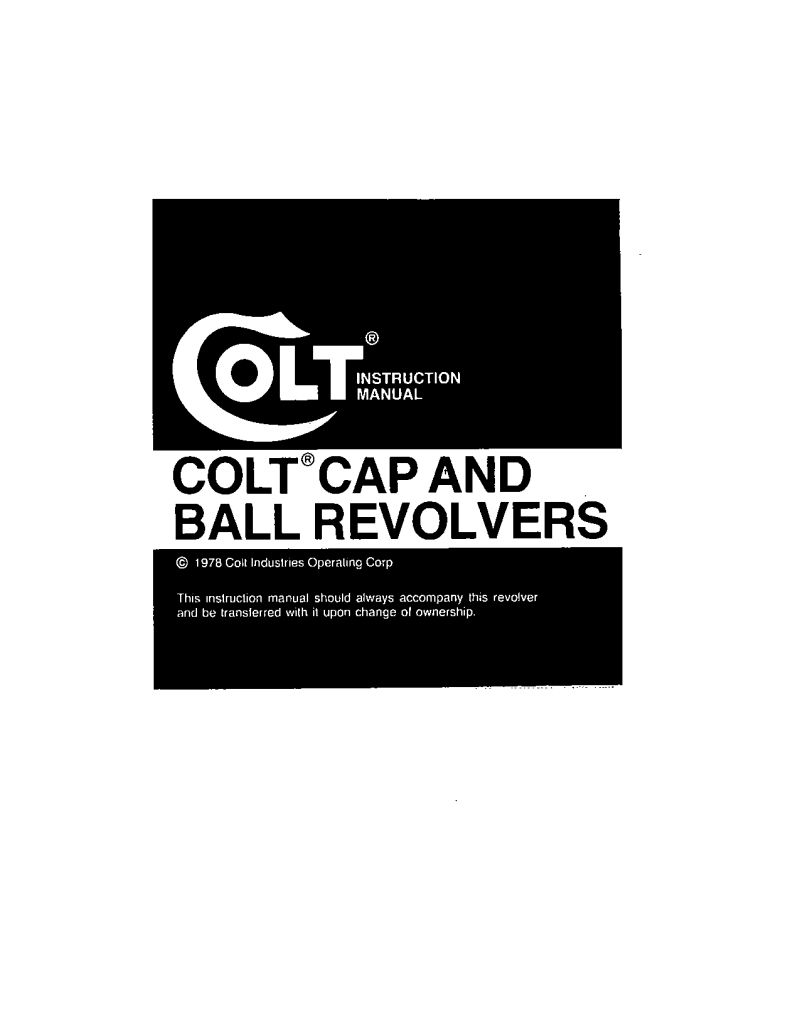 Colt Model 1851 Navy 36 Caliber — manual cover