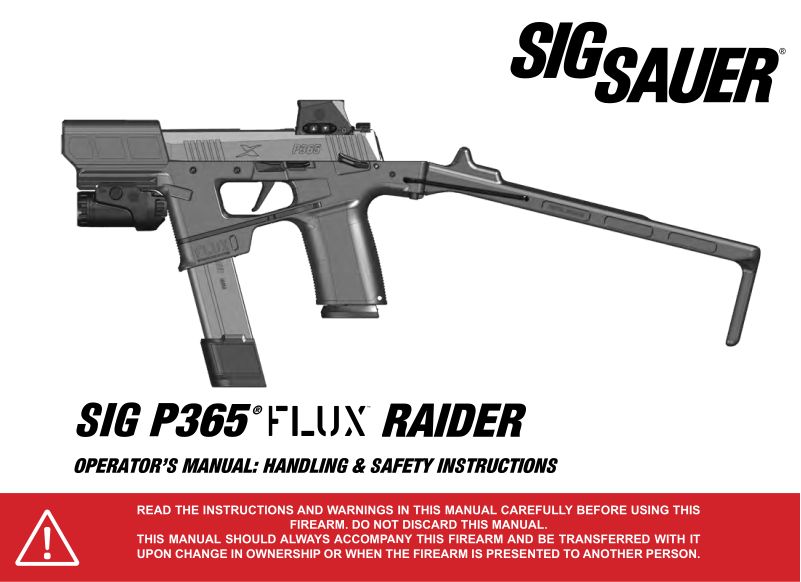 Flux Defense Raider 9mm 16-inch — manual cover