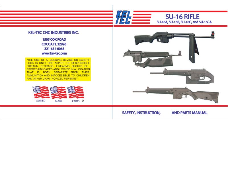 Kel-Tec SU-16A 5.56x45mm 16-inch — manual cover