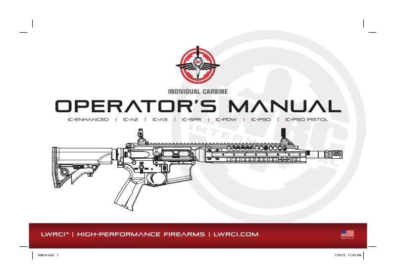 LWRC International Six8 IC — manual cover