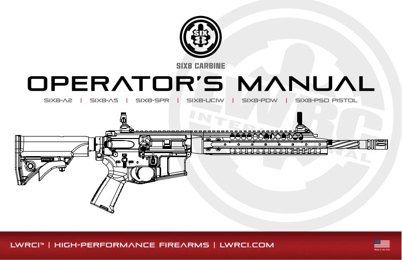 LWRC International SIX8-A5 6.8 SPC 12.7-inch — manual cover