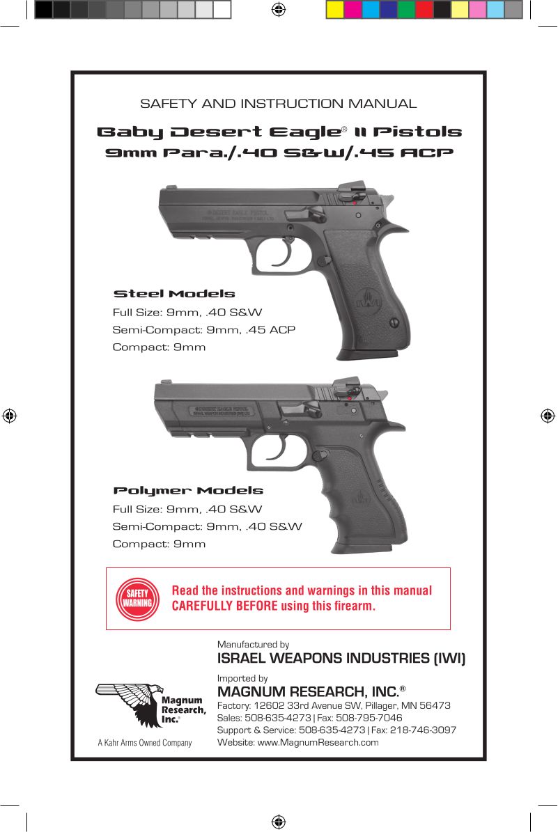 Magnum Research Baby Eagle III 9mm 4.43-inch — manual cover