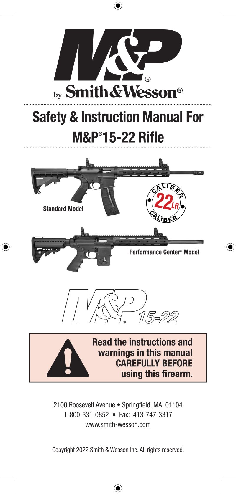 Smith & Wesson M&P 15-22 College Edition — manual cover