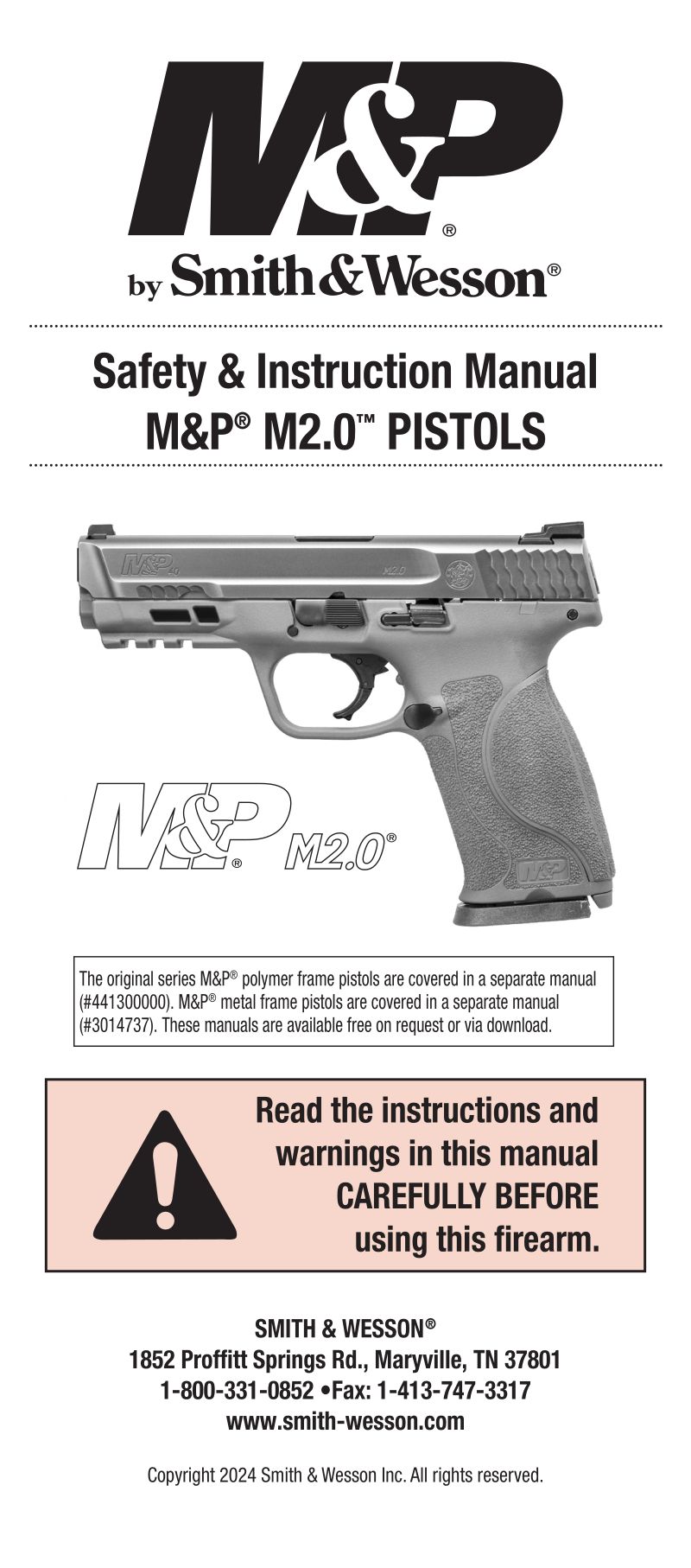 Smith & Wesson M&P9 Compact 2.0 9mm 3.6-inch — manual cover