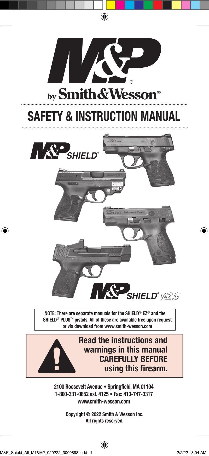 Smith & Wesson Shield 9mm 3.1-inch — manual cover