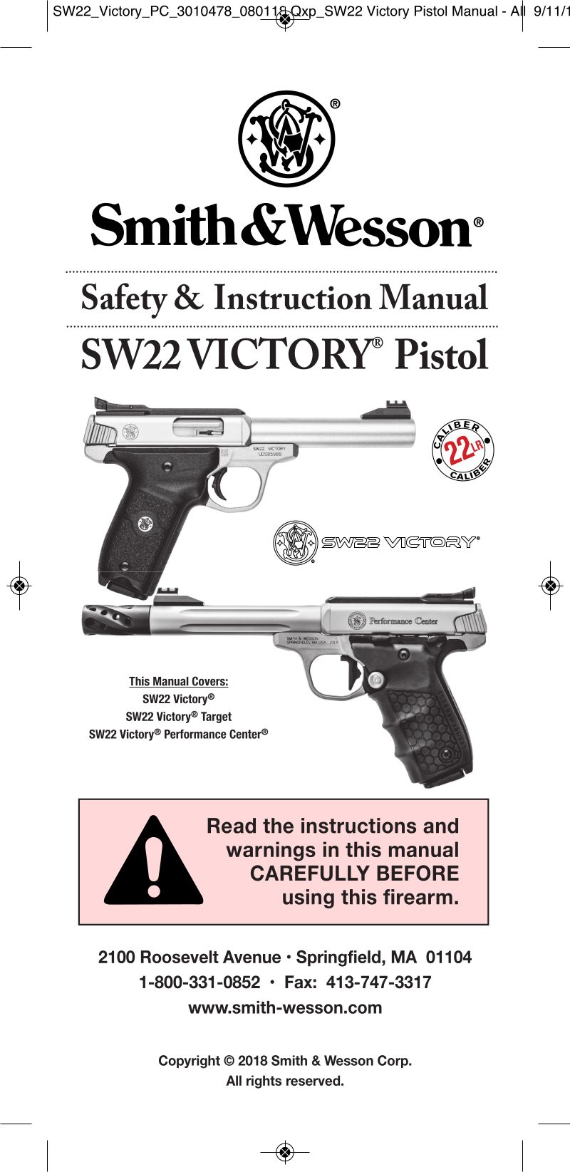 Smith & Wesson Model 22S .22 LR 5.5-inch — manual cover