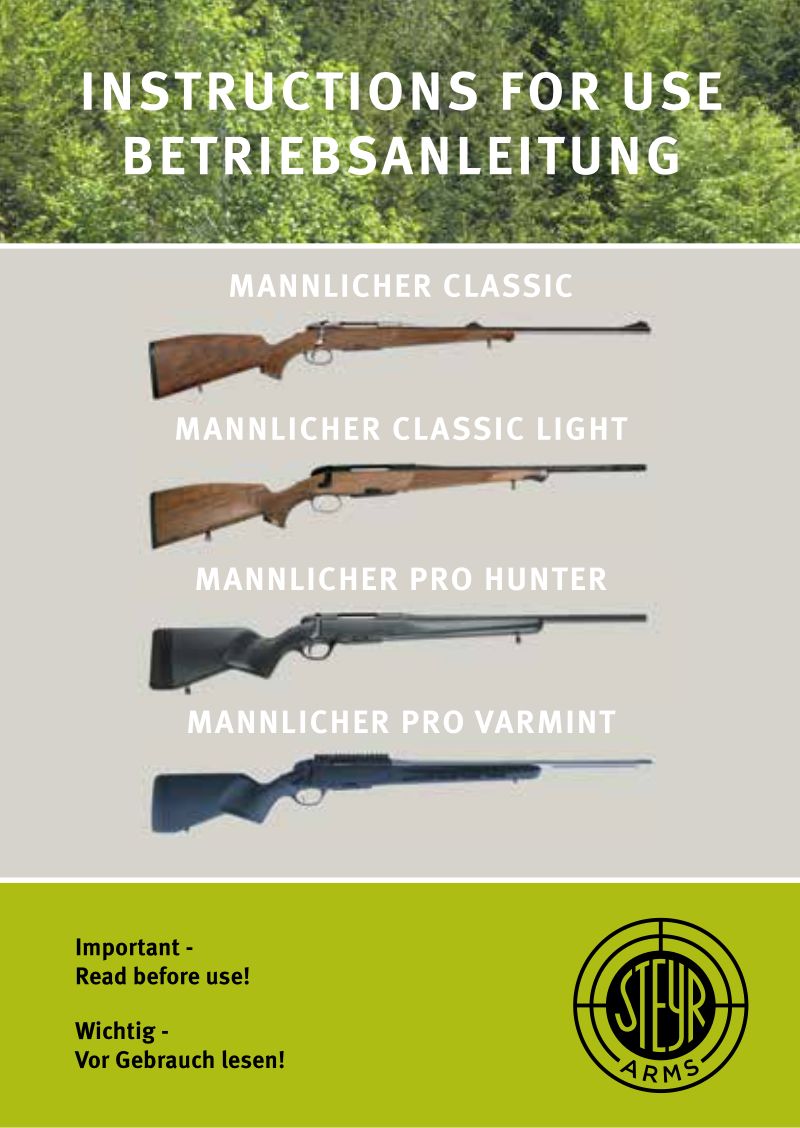 Steyr Pro Hunter .30-06 Springfield 23.6-inch — manual cover