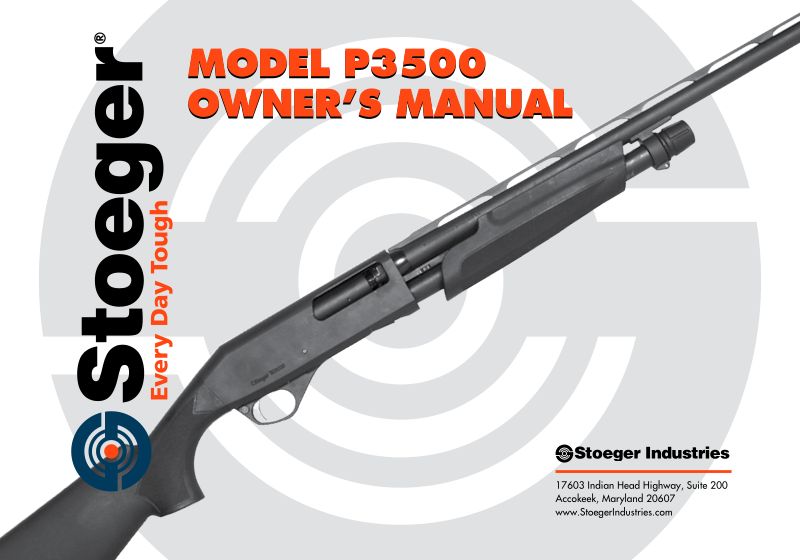 Stoeger P3500 12ga 28-inch — manual cover