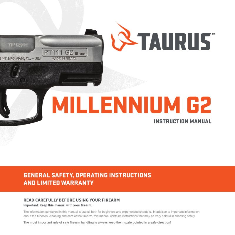 Taurus 140 Millennium G2 .40 S&W 3.25-inch — manual cover