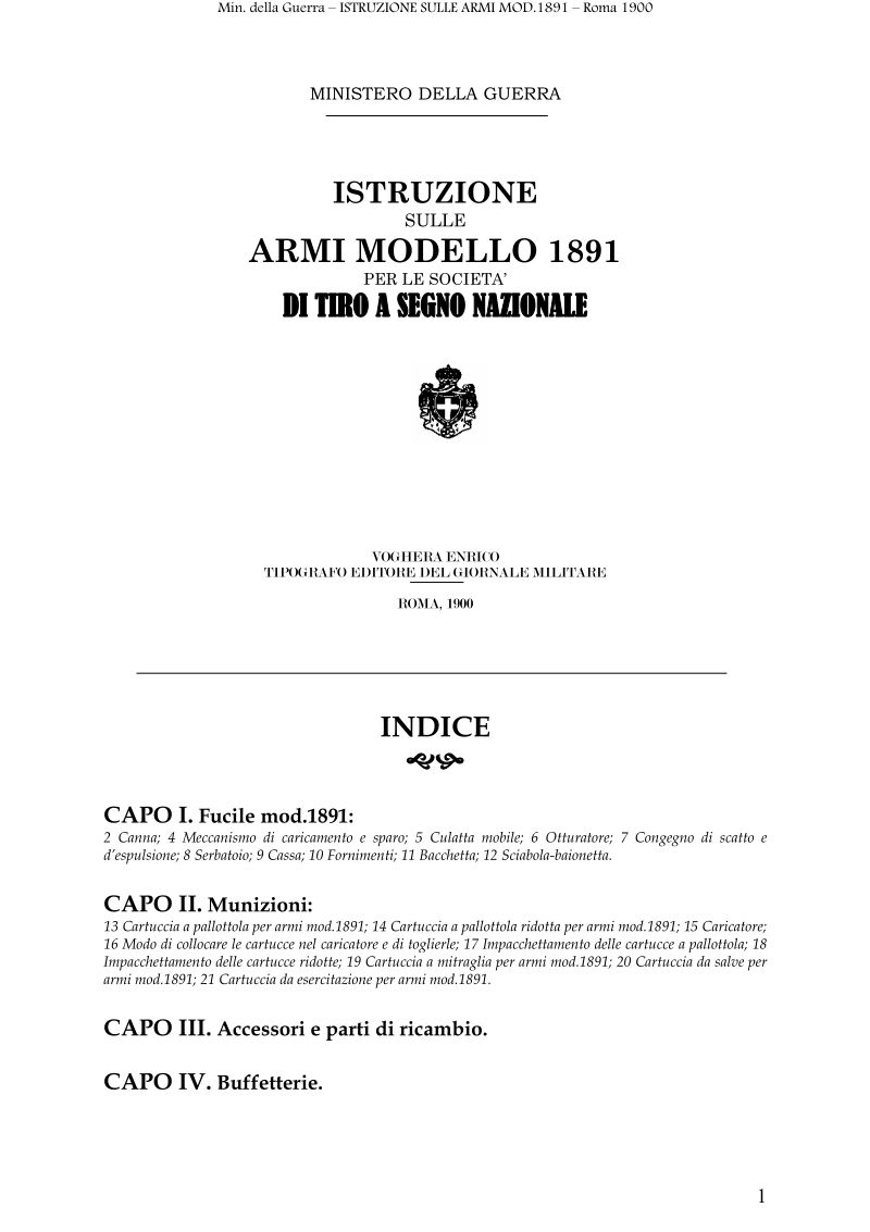 Terni Carcano M38 7.35x51mm 21.3-inch — manual cover
