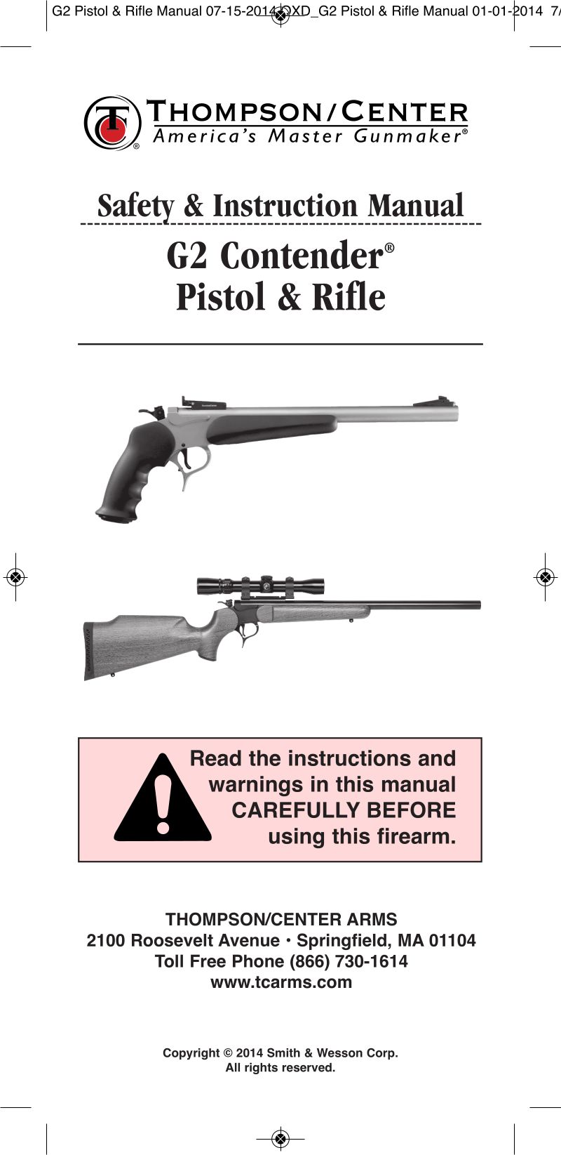 Thompson/Center Contender .45-70 Govt 14-inch — manual cover