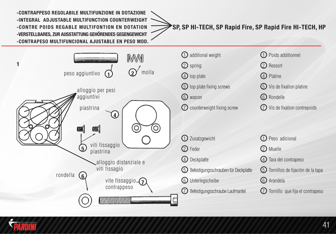 Pardini HP 22 LR — parts schematic