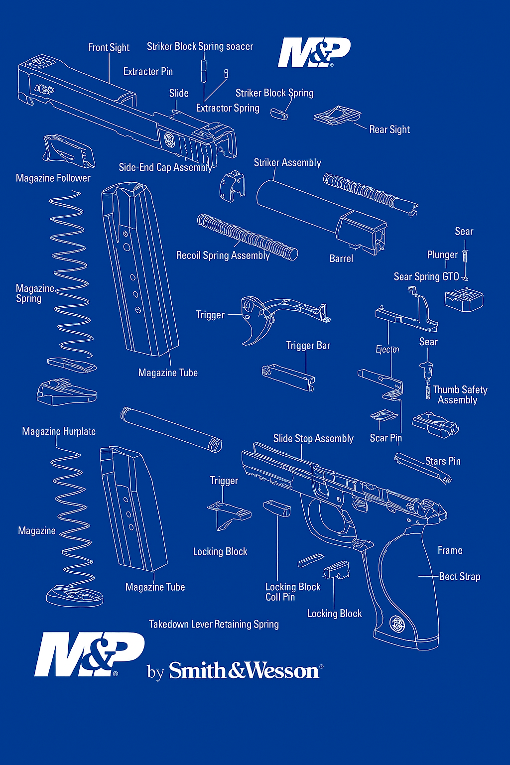 Smith & Wesson M&P9 M2.0 9mm 5-inch — parts schematic